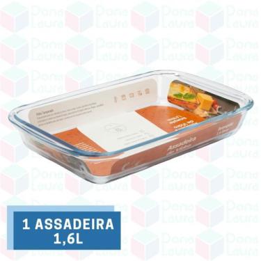 Imagem de 1 Peça Travessa Refratária Vidro 1,6L Sobremesa Bronwnie Festas - Casa