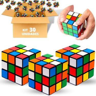 Imagem de Kit 30 Cubo Mágico Pequeno Colorido Prenda Lembrancinha - Europio