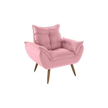 Imagem de Poltrona Decorativa Opala Suede Azul - Golden Moveis, Rosa