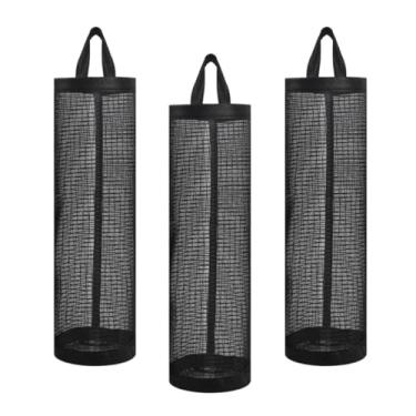 Imagem de Kit 3 Puxa Saco Porta Sacola Plástica Organizador De Sacolas Plásticas para Cozinha (3 PRETO)