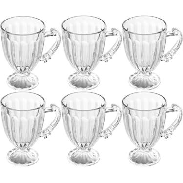 Imagem de Conjunto 6 Xícaras de Café 200ml com Pé e Alça Imperial Lyor Servir Chocolate Quente