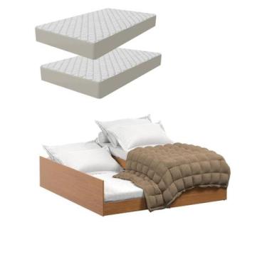 Imagem de Bicama Solteiro Matrix 3 em 1 Vira Casal Compacta 193x190cm com Colchã