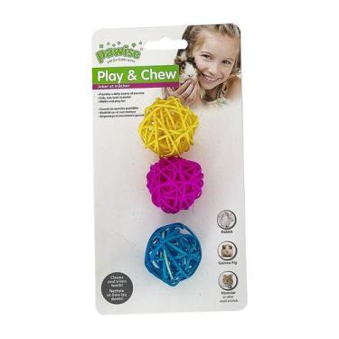 Imagem de Brinquedo p/ Roedor Pawise  Bola Natural de Palha de Milho s/ Sino, An