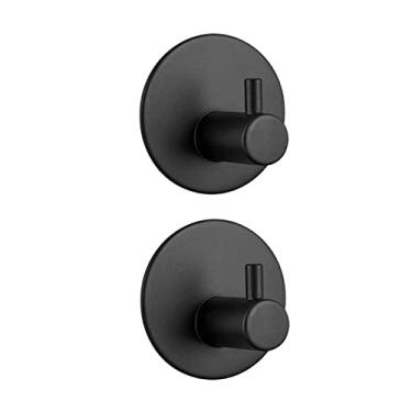 Imagem de XIANGGUI 1983 Cabide organizador de cabide gancho adesivo, gancho de parede preto autoadesivo, toalha de capa de chave, gancho de aço inoxidável super resistente, chapéu e guarda-chuva