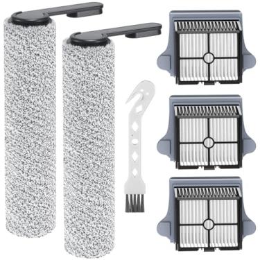 Imagem de Pacote com 2 + 3 rolos de escova e conjunto de filtros HEPA compatíveis com aspirador de pó seco sem fio Tineco Floor ONE S7 PRO, 2 pacotes de rolos de escova + 3 pacotes de filtros HEPA a vácuo