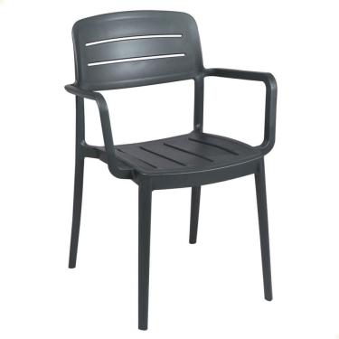 Imagem de Cadeira Amélia Tramontina em Polipropileno Grafite Com Braços 92099007