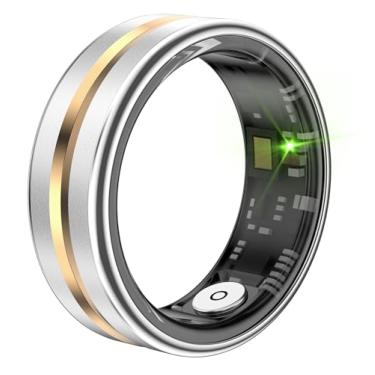 Imagem de Anel inteligente anéis de saúde para homens e mulheres câmera remota anel de sono frequência cardíaca anel esportivo impermeável rastreador pedômetro contador de calorias preto prata ouro anéis