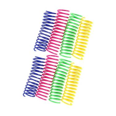 Imagem de Generic 8 peças de brinquedos de mola para gatos, brinquedo interativo em espiral, mola em espiral, resistente, mordedor, fitness, 3,5 polegadas, para gatos