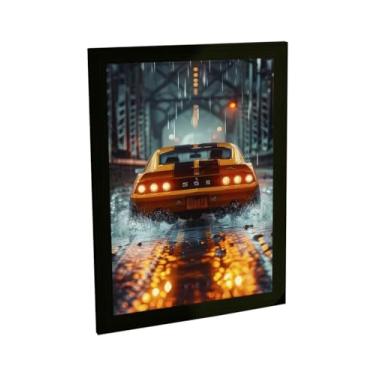 Imagem de Quadro Decorativo Samurai Ilustração Luar Rosa Cerejeira Decoração Poster Quarto Sala