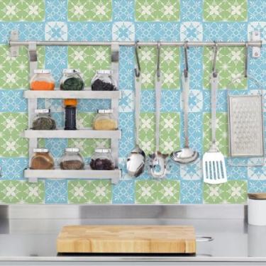 Imagem de Papel De Parede Cozinha Azuleijo Português Faro