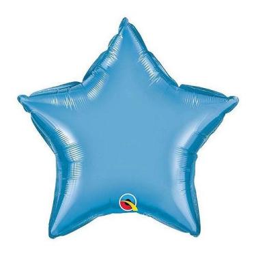 Imagem de Balão de Festa Microfoil 20" 51cm - Estrela Chrome Azul - 01 Unidade -