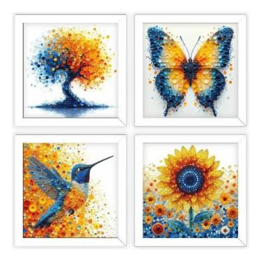 Imagem de Quadros Decorativos, Varanda, Sala, Borboleta, Beija-flor (Branco)