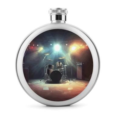 Imagem de Cantil de aço inoxidável, banda de rock, impressão de palco, frasco, clássico, cantil, garrafa de viagem, garrafa portátil de licor