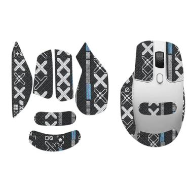 Imagem de NOUKAJU Fita adesiva para mouse cobertura total para Keychron M6, fita antiderrapante para mouse, kit de atualização profissional de mouse pré-cortado resistente ao suor (preta)