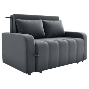 Imagem de Sofa Cama 2 Lugares 138 cm Amora New Veludo E425 Cinza Milani Store