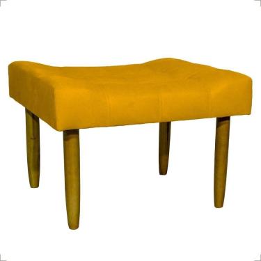 Imagem de Puff Decorativo Confortável Retangular Para Sala Recepção Quarto Requinte Suede Cores Pés Palito