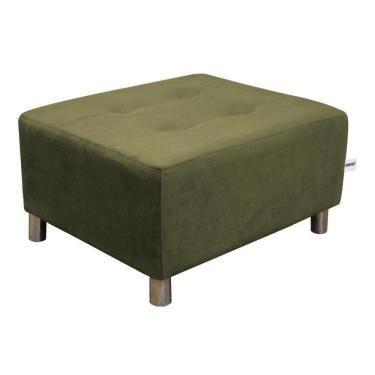 Imagem de Puff Para Sala Quadrado Decorativo Com Pés Com Alumínio Nero Matrix - Veludo Light Chumbo Light