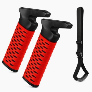 Imagem de CAidRE Maçaneta De Porta Carro Para Idosos, Suporte Assistência, Auxílio Portátil Mobilidade, Bengala Com Alça Idosos E Deficientes Saindo Do Carro, Vermelho, Pacote 2