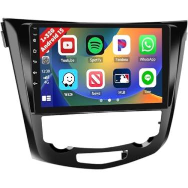 Imagem de Hikity Para Nissan Rogue X-Trail Qashqai Radio 2014-2018, 10,1 polegadas Android 13 carro estéreo com Apple Carplay sem fio Android Auto Mirror Link Bluetooth receptor de áudio veicular com microfone