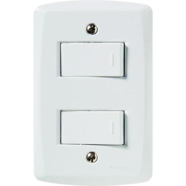 Imagem de Conjunto 4x2 1 Interruptor Simples 10A 250V e 1 Interruptor Paralelo 1