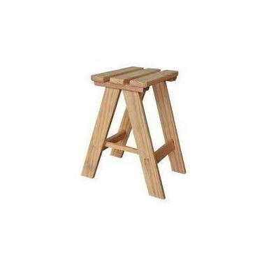 Imagem de Banco Madeira 50cm Pinus Banquinho Prático Casa E Decoração - Escada S
