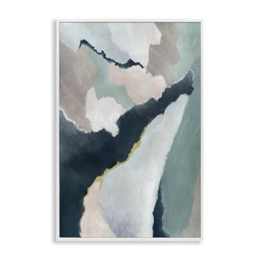Imagem de Stupell Industries Cool Water Lines Design de arte giclée emoldurado branco por J: L Design, 61 x 40 cm