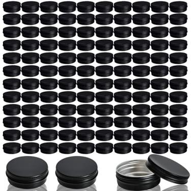 Imagem de Embalagem com 120 latas redondas de alumínio com tampa de parafuso, recipientes redondos de metal, recipientes vazios de armazenamento de bálsamo, faça você mesmo, lata recarregável para pomada de