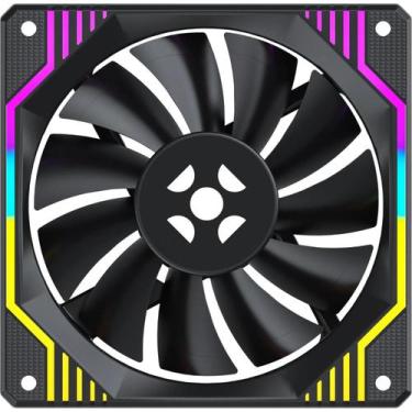 Imagem de Cooler para Gabinete Fortrek Frosty 120mm RGB Rainbow Preto
