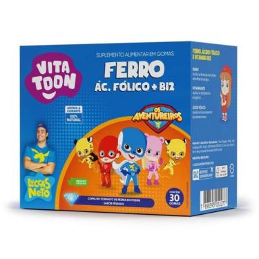 Imagem de Vitatoon Ferro Ac.Fólico+B12 Sabor Pêssego 30 Gomas - Maxinutri