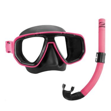 Imagem de KIT DUA SEASUB, Máscara e Snorkel Respirador para Mergulho Pesca Sub (Rosa)