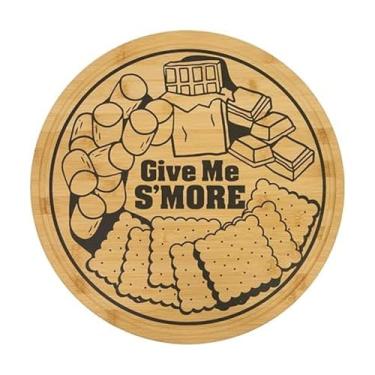 Imagem de Farberware Tábua S'more com alças embutidas, tábua de corte de cozinha reversível para entretenimento e preparação de refeições, placa decorativa de madeira, 40,6 cm, bambu