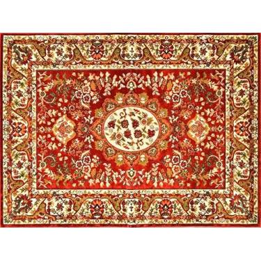 Imagem de Tapete Retangular Veludo Marbella Çagdas III Vermelho 60x120 cm