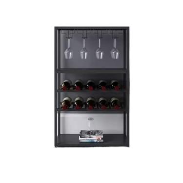 Imagem de hezhuhe2258 Suporte de vinho para armazenamento de vinho ferro piso doméstico pequeno rack de vinho refrigerador de vinho armazenamento de vinho rack de exibição prateleiras de vidro de vinho