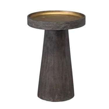 Imagem de Mesa de centro de design simples, mesa lateral pequena de madeira maciça, mesa de cabeceira redonda para espaços pequenos, sala de estar, quarto, escritório, mesa de café, mesa de lanche, mesa lateral