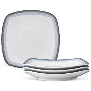 Imagem de Conjunto de Pratos para Jantar com 4 Peças, Formato Quadrado e Material de Porcelana, Noritake G017-586D, Colorido