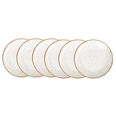 Imagem de Kit Prato Raso Porcelana Marrom Rústico 6Pçs 28Cm Tramontina