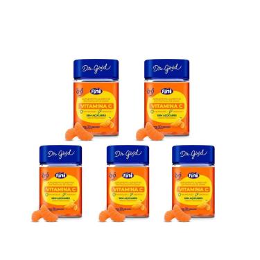 Imagem de Kit 5 Fini Vitamina C Sabor Tangerina 5x30 Gomas Dr Good-Unissex