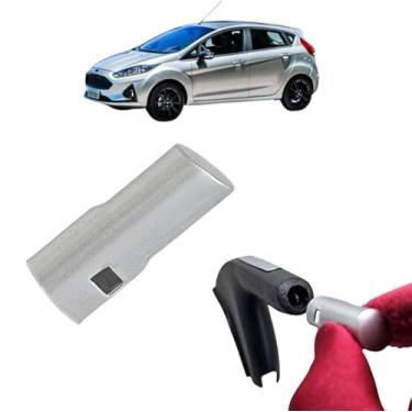 Imagem de Botão Aciona E Trava Puxador Freio DE Mão Compatível Com New Fiesta Sel Style 2014 Á 2019 (CROMADO)