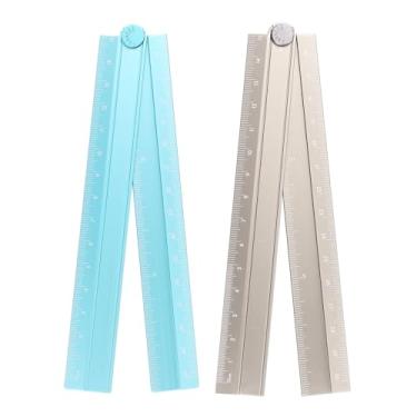Imagem de Generic 2 peças régua reta dobrável transferidor métrico de liga de alumínio de 30 cm, régua angular dobrável, ferramentas de medição geométricas com linha angular para escritórios de arquitetos
