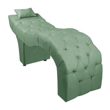 Imagem de Maca Estofada Para Clínica De Estética Facial Com Capitonê Andressa Veludo Speciale Home Verde Samabaia