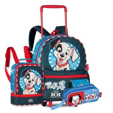 Imagem de Mochila Carrinho 101 Dálmatas com Lancheira térmica e Estojo-Unissex