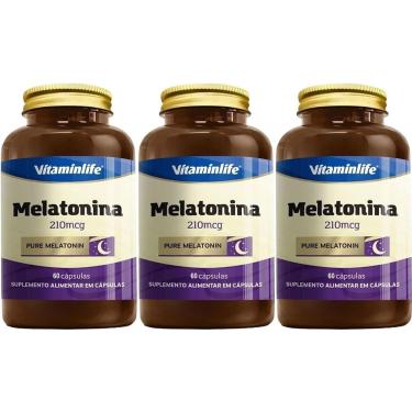 Imagem de Kit 3X Melatonina 210mcg - 60 Cápsulas - VitaminLife-Masculino