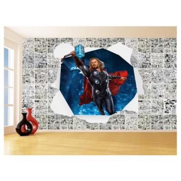 Imagem de Papel De Parede 3D Heróis Página Quadrinhos Hq 3,5M Nhma168 - Você Dec