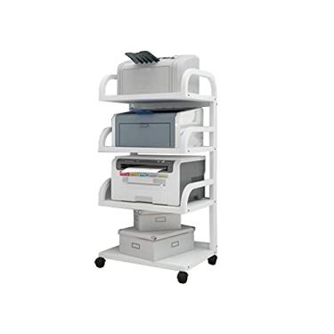 Imagem de Suporte de impressora para mesa suporte de impressora com rodas rack de armazenamento removível rack de armazenamento de quatro camadas estante de documentos adequado para casa/escritório impressora