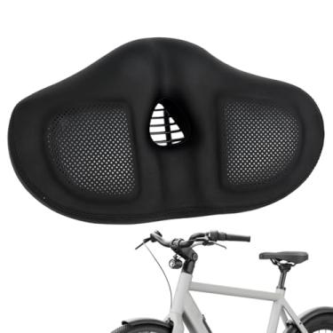 Imagem de Selim de bicicleta de estrada | Grande selim de bicicleta de substituição, assento largo acolchoado espesso para deslocamento ao ar livre, praia, ciclismo, escola, viagens, exercícios físicos