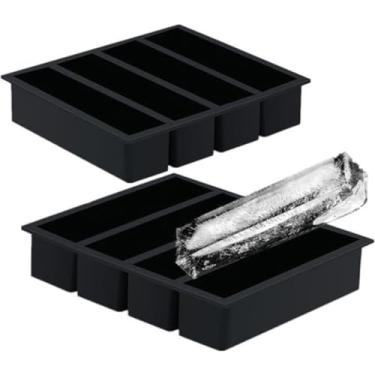 Imagem de Forma Silicone 4 Cavidades Gelo Retangular 17x14CM Multicolorido De Desenformar Para Gelos