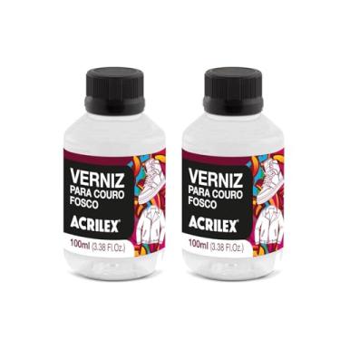 Imagem de Kit com 2 Verniz Para Tinta Couro Fosco Acrilex 100ml – Acabamento Profissional, Base Água, Proteção Duradoura para Couro Natural e Sintético