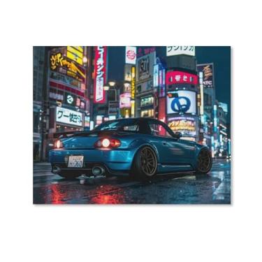 Imagem de HouLaiZhe Tóquio Noite Jdm Car S2000 Cartazes Tela Estética Sala Decoração de Parede Impressões Galeria Sala Decoração de Parede para Quarto Sala de Estar Escritório 16 x 20 polegadas (40 x 50 cm)