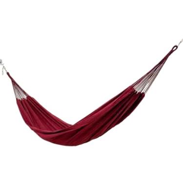 Imagem de Rede, Feita de AlgodãO Puro e DuráVel, Adequada Para Quartos, Varandas Ou Até Mesmo Viagens, Pois é FáCil de Transportar.(Vermelho com Preto)