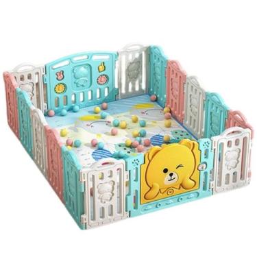 Imagem de Cercadinho Infantil De Proteção Modular 1.90X1.50Cm Colorido - Mimos E